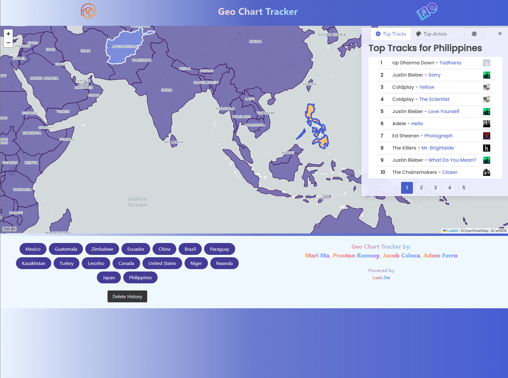 Geo Chart Tracker